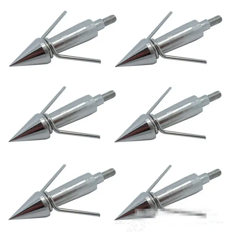 6 X Hunting Archery Fishing Arrow Heads Spear Prong Barbed Bow Points