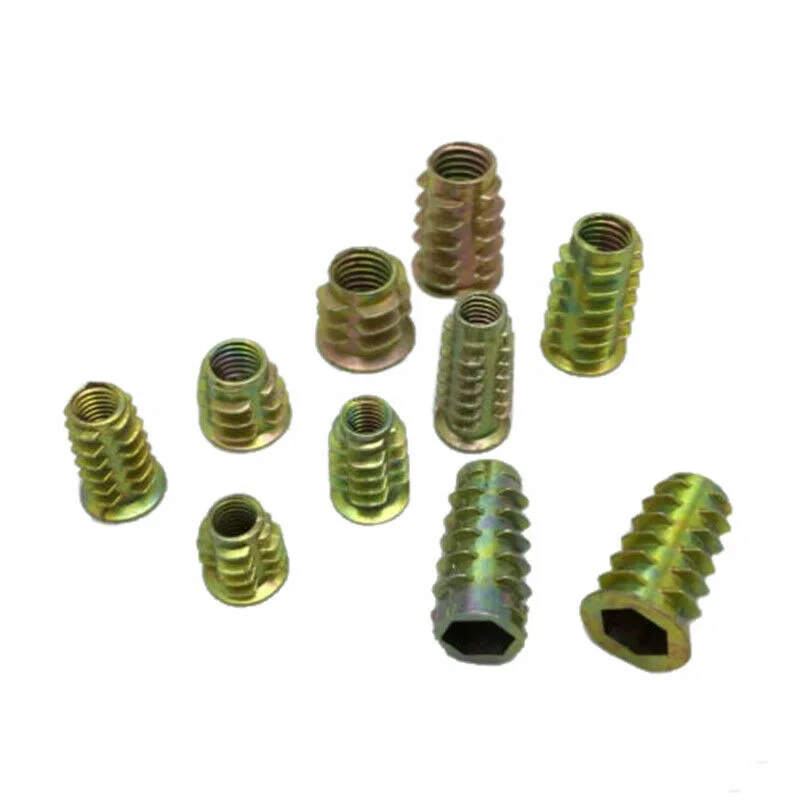 

100pcs Insert Nuts Set M4 M5 M6 M8 M10 Driver Wood Screw Inserts Nut Threaded Hex Drive Driver Inserts Nuts Kit