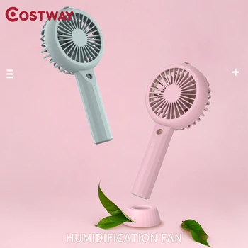 

Costway Portable Spray Water Fan USB Rechargeable Handheld 3 Speed Adjustable Mini Fan Silent Mini Desktop Fan Ventilador