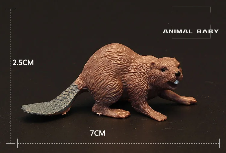 Eurasian Beaver cub Подлинный джунглей диких сельскохозяйственных животных семьи медвежат series 5 модель игрушки коллекционные игрушки для детей learningl игрушки для детей, подарок - Цвет: Eurasian Beaver cub