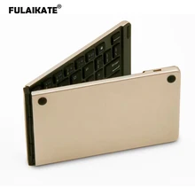FULAIKATE Aluminum Folded Keyboard Universal for Bluetooth Device Tablet PC Cellphone Wireless Keyboard Easy Carry Waterproof