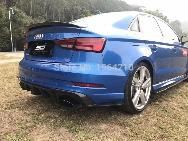 Для Audi A3 S3 4 двери углеродное волокно задний спойлер на крыше задний багажник губы Багажник крыло автомобиля аксессуары