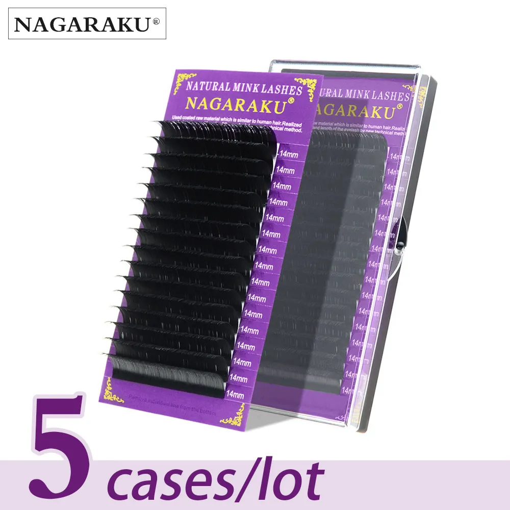 

NAGARAKU All Size 5 Cases B C D Curl Individual Eyelashes Faux Mink Eyelashes Extension Artificial Fake False Eyelashes