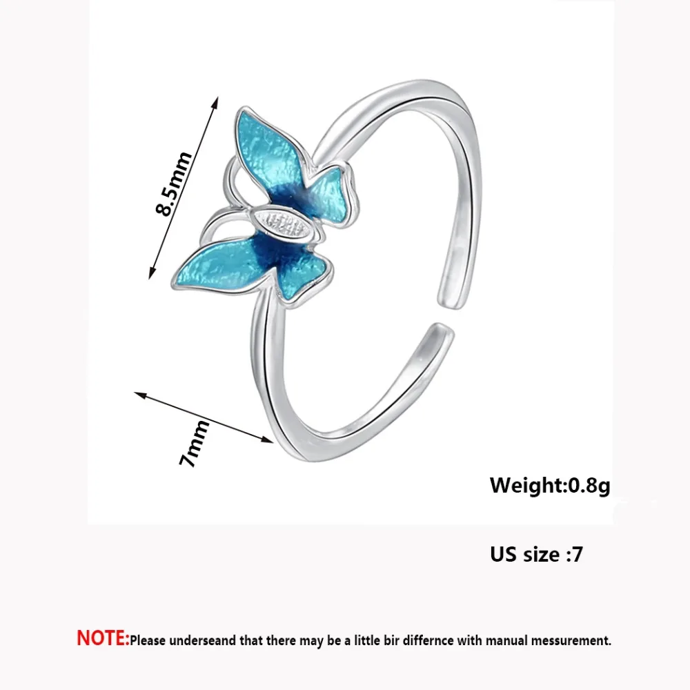 CHENGXUN нежная голубая бабочка кольца для женщин женские кольца на палец открытие дизайн Femme Bijoux Bague элегантный стиль подарок