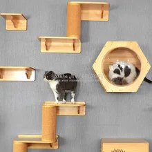 Кошка настенная деревянная платформа котенок прыжки платформа кошка скалолазание Когтеточка DIY игрушка для Питомца Кошка подвесной дом настенное кошачье гнездо