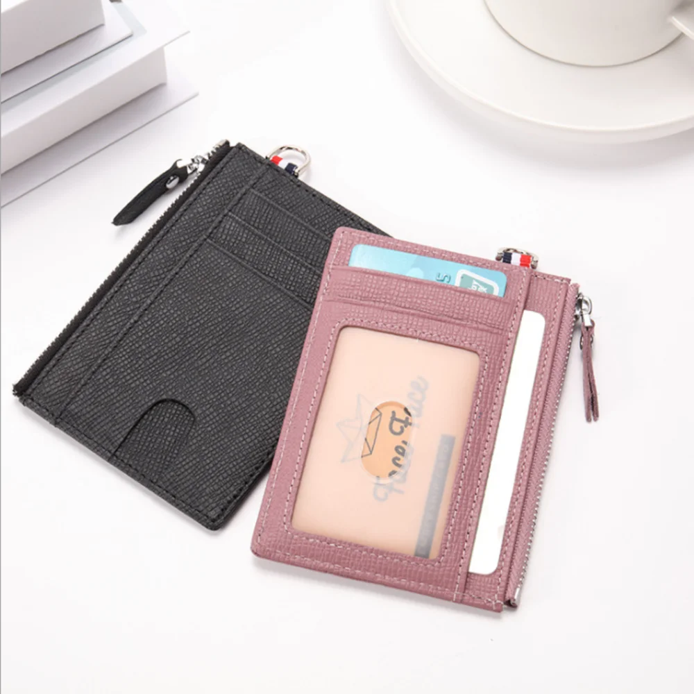 

Men's Genuine Leather Slim Wallet Thin Case Purse Wallet Credit ID Card Holder Purse Money Case for Men Women