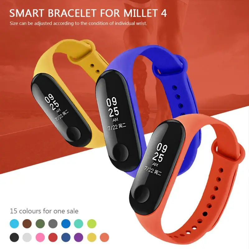 Сменный силиконовый браслет для Xiao mi Mi Band 4 3 15 шт.|Ремешки часов| |