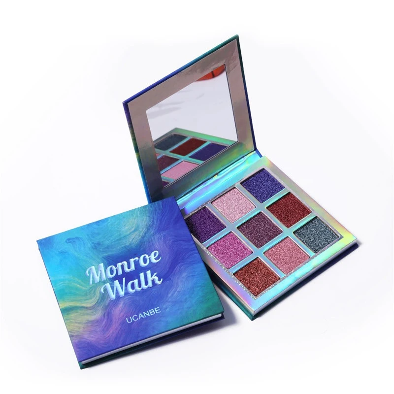 9 матовый блеск, Duochrome драгоценный камень тени для век Палитра кремово-пигментированные Цвет тени для век гладкой листы для макияжа на глазах тенями, Новинка