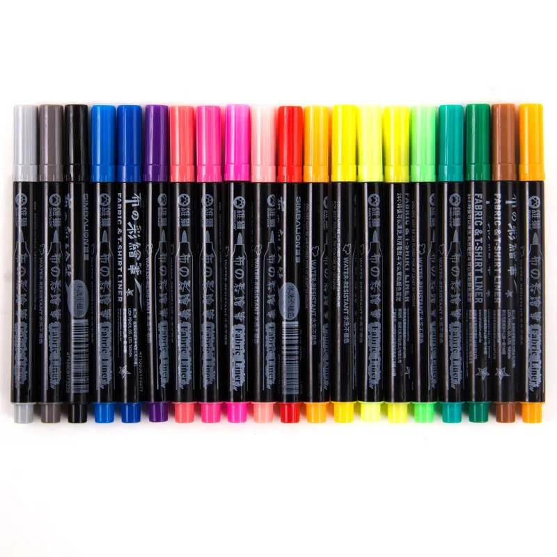 Marcador de arte permanente para tela, delineador de camisetas, tinta textil, pintura de Color, lavado de garabatos, no se decolora, 20 colores