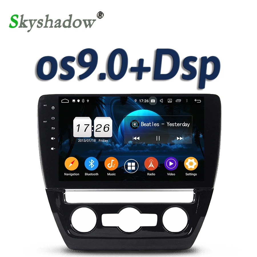 Best DSP 10.1" IPS Android 9.0 2G + 16G 4core Car DVD Player GPS Map RDS Radio wifi Bluetooth steering wheel for VW SAGITAR 2015 2016 0