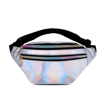 

New Hip Hop Women's Waist Bag Pu Leather Solid Flash Fanny Pack Fashion Outdoor Purse Chest Bag