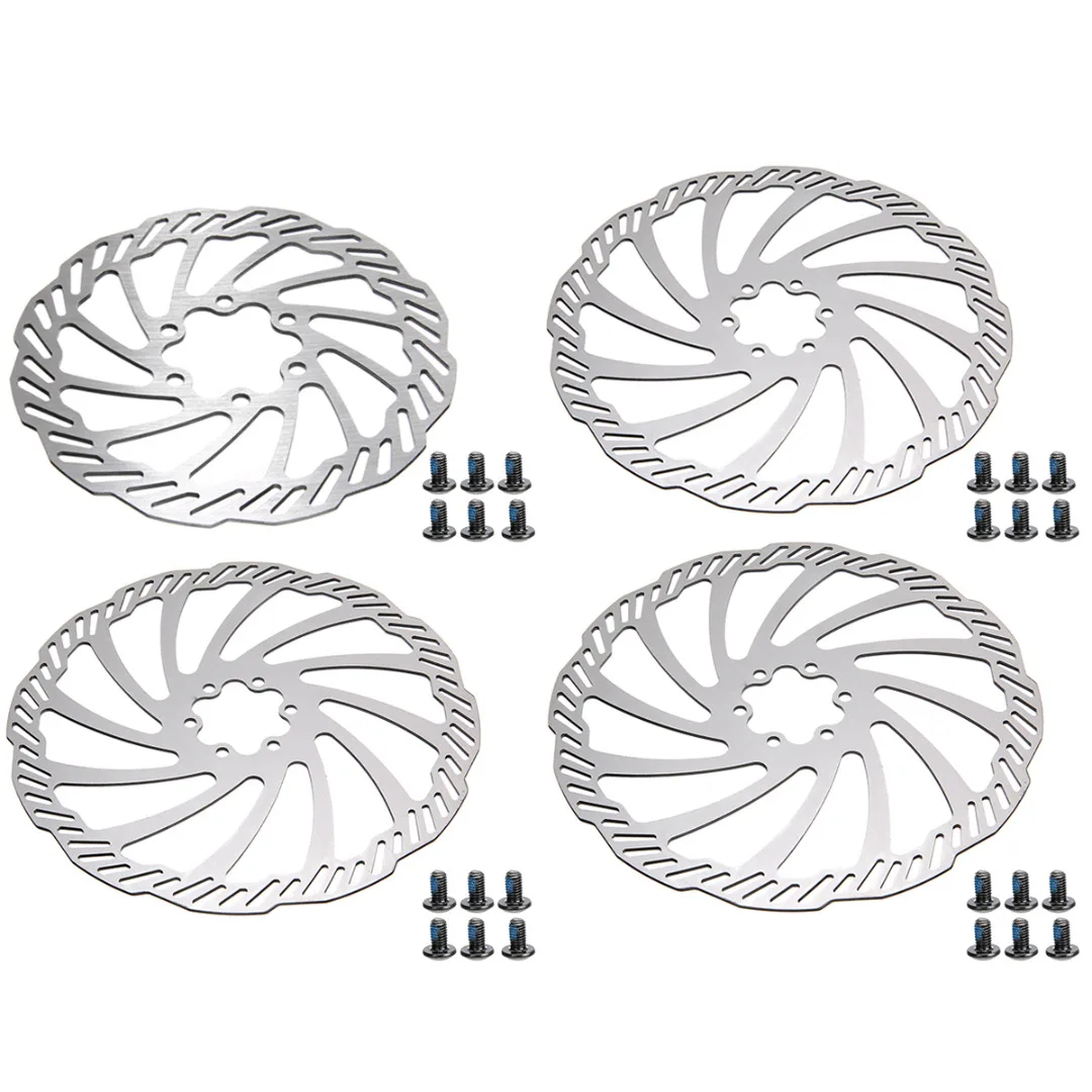 1Pcs Bike Brake Rotors 120/140/160/180/203mm MTB Stainless Steel Bike Disc Brake Rotors + 6Bolts For Mountain Road Bikes