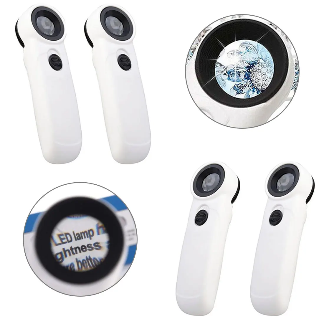 

Magnifying Glass 40X Handheld Magnifier Loupe Lens For Reading Jewelry Watch Repair Tool With 2 LED Light