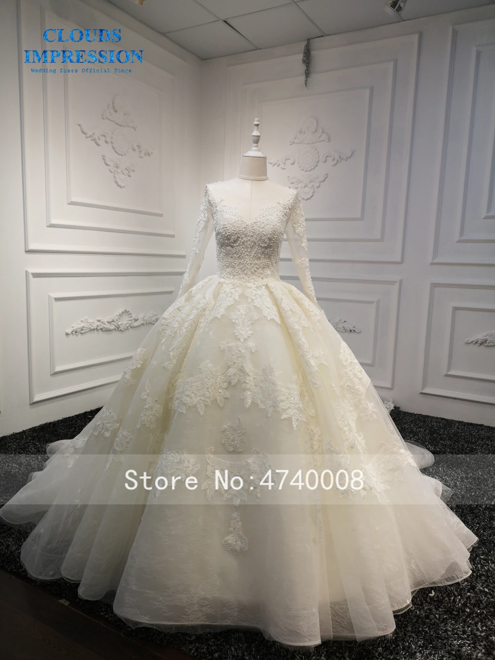 Vestido De Novia сексуальное свадебное платье с длинным рукавом размера плюс, Кружевное белое бальное платье с аппликацией, свадебное платье
