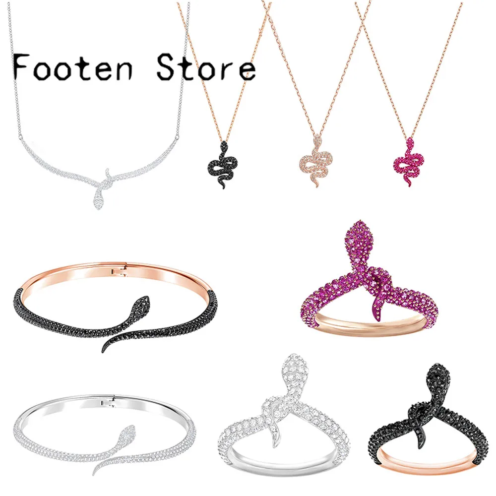 SWA Fine Fashion Ladies Jewelry LESLIE Series Snake Jewelry Set Lady Earring Necklace and Bracelet Romantic Jewelry For Women