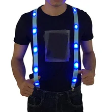 Светодиодный светящийся подтяжки Регулируемый эластичный открытый Предупреждение нагрудный ремень VK-ING