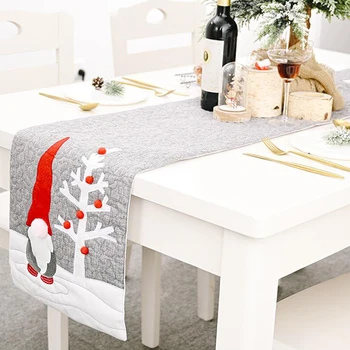 

Christmas Decoration Luxury Table Runner Placemats Grey Camino De Mesa Party Home Dining Wedding Table Decor Tablecloth