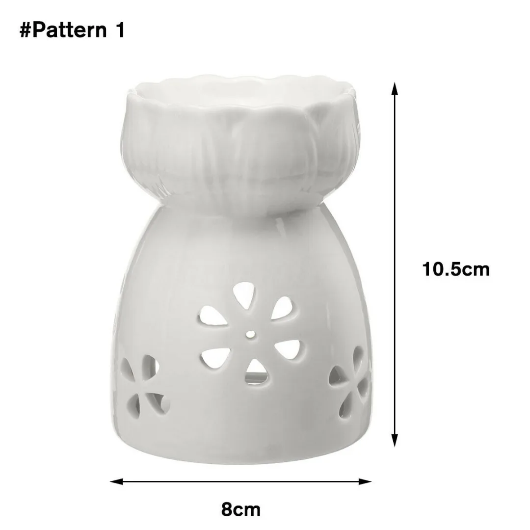 Pattern 1 Керамический подсвечник, подсвечник, восковая масляная горелка, белая горелка для благовоний, спа, эфирное масло, горелка для дома, комнаты, свежий воздух, Декор, ремесло - Цвет: Pattern 1