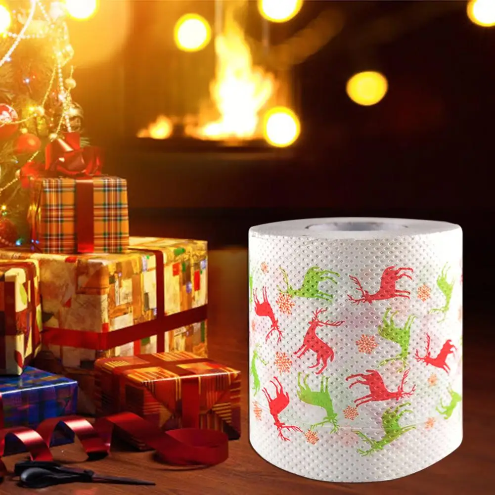 10 видов конструкций Рождественский Рисунок бумага туалетной ткани Новинка рулон туалетной бумажное Рождественское украшение для дома