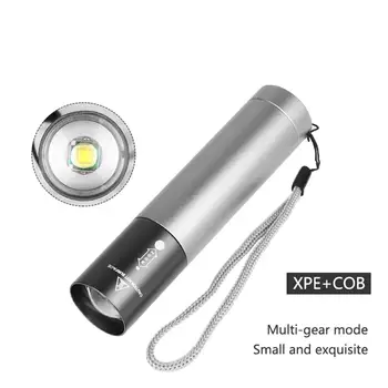 

T6 LED Zoom Built-in Battery Output Outdoor Night Climbing Portable Flashlight 3 Stalls Telescopic Zoom for Indoor Lighting