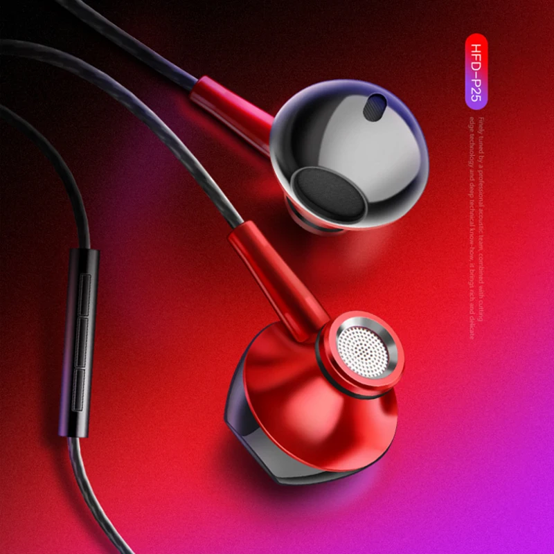 

Strong Bass Sound Wired Headset Ergonomic Fit Design Earbuds 3.5mm Plug Texture Earphones With HD Microphone for Mobile Phone
