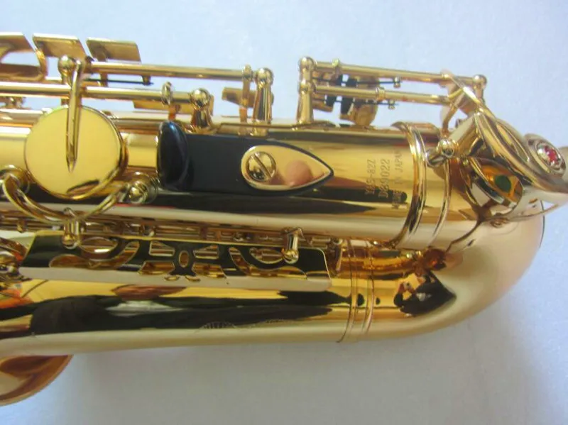 High-quality 875EX Professional Alto Drop E Saxophone Gold Alto Saxophone with Band Mouth Piece Reed Aglet free