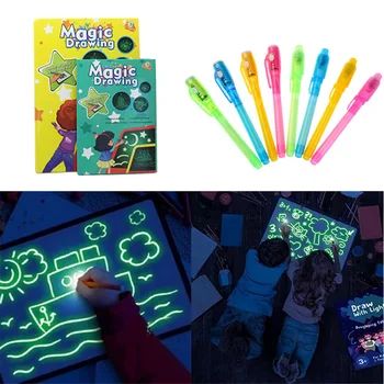 

New Hot Draw with Light Developing Tablet Drawing Board Graffiti Writing for Children Kids SMR88