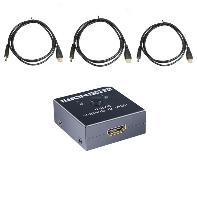 

HDMI Splitter 4K HDMI Switch Bi-Direction 1x2/2x1 Adapter Switcher 2 in 1 out for PS4/3 TV Box HDMI Switch With 3 HDMI lines