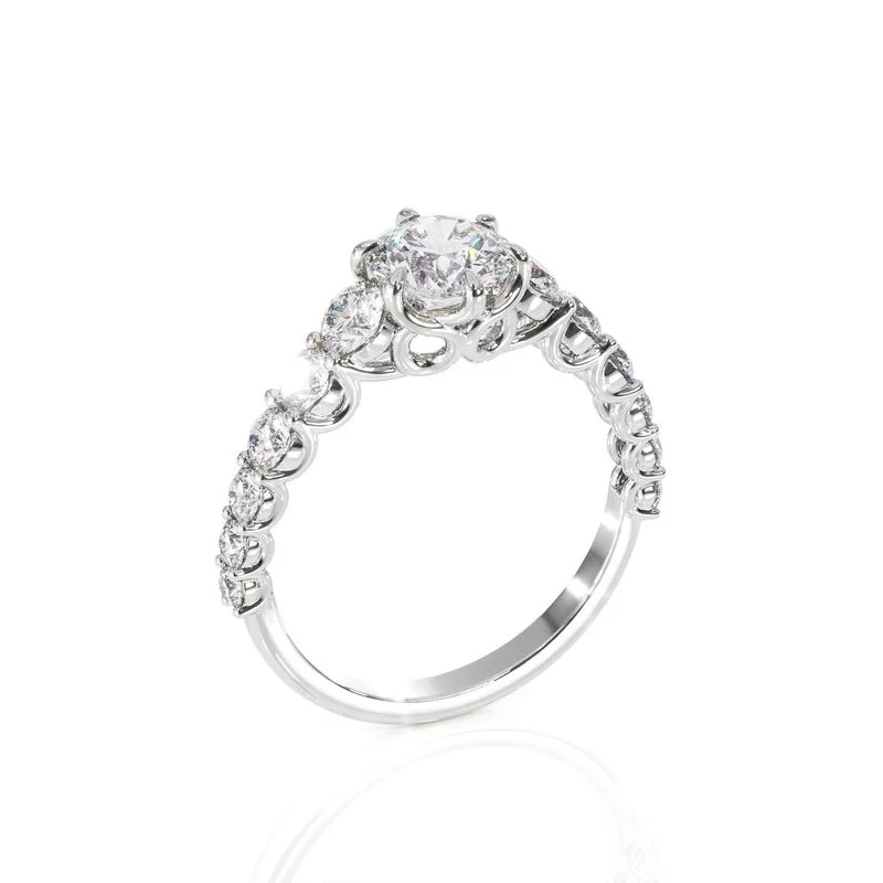 Обручальное кольцо NASIYA Moissanite, 1ct, 6,5 мм, EF цвет, Муассанит, 14 к, белое золото, кольцо для женщин, свадебный подарок