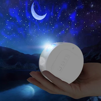 

USB Starry Moon Sky LED Projector Light Practical Multi-functional Durable Indoor Bedroom Remote Control Night Lamp