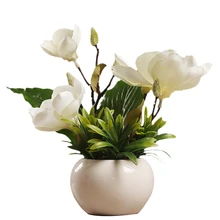 Искусственные Горшечные цветы Michelia Alba искусственный бонсаи тригменальный фестиваль дома вечерние Сад Свадьба поддельные цветы оформление