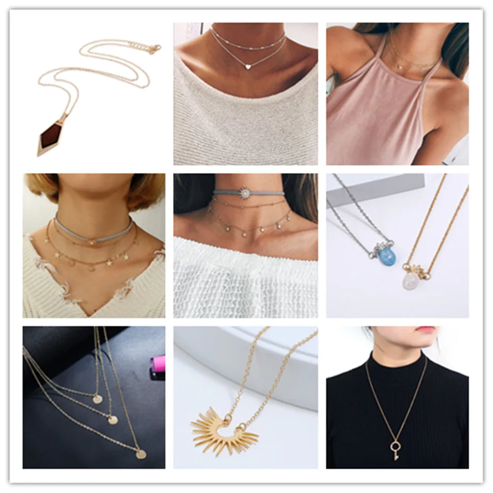 

Cute Imitation Pearl Snow Rhinestone Link Chain Necklaces for Women 2019 Acrylic Heart Round Charm Necklace Daily Life Present