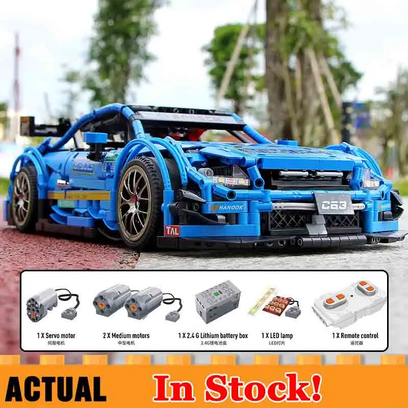 

20005 App Control RC Blue Sport Car Compatible Lego MOC-6687 Mercedes-Benzs AMG C63 Car Children's building blocks toy