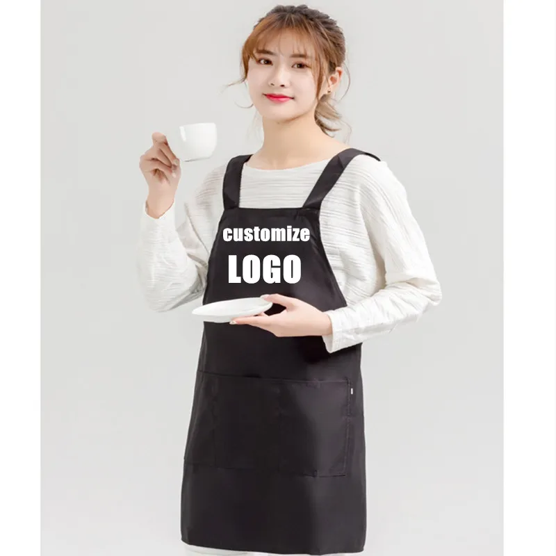 

Girl Apron Waterproof And Dustproof Restaurant Nail Salon Work Uniform Anti-fouling Pet Shop Apron Coffee Shop Bib Custom LOGO