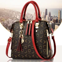Fashion English Letter Handbag Women PU Leather Tassel Top-handle Bag Luxury Shoulder Bag Large Capacity Lady Tote Design Purse 1