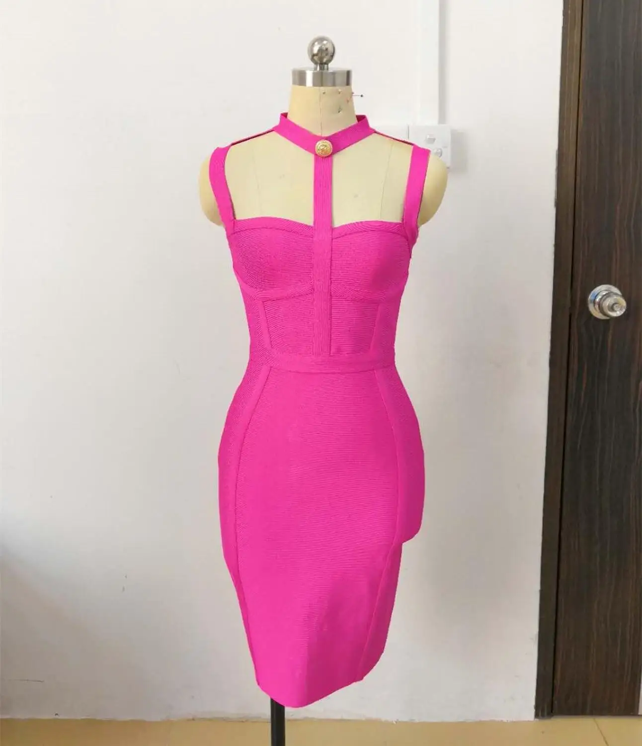 Новое поступление как у знаменитостей, дизайнерские модные платья Vestidos, Летний стиль, сексуальный бандаж на пуговицах, платье Moonccloset1