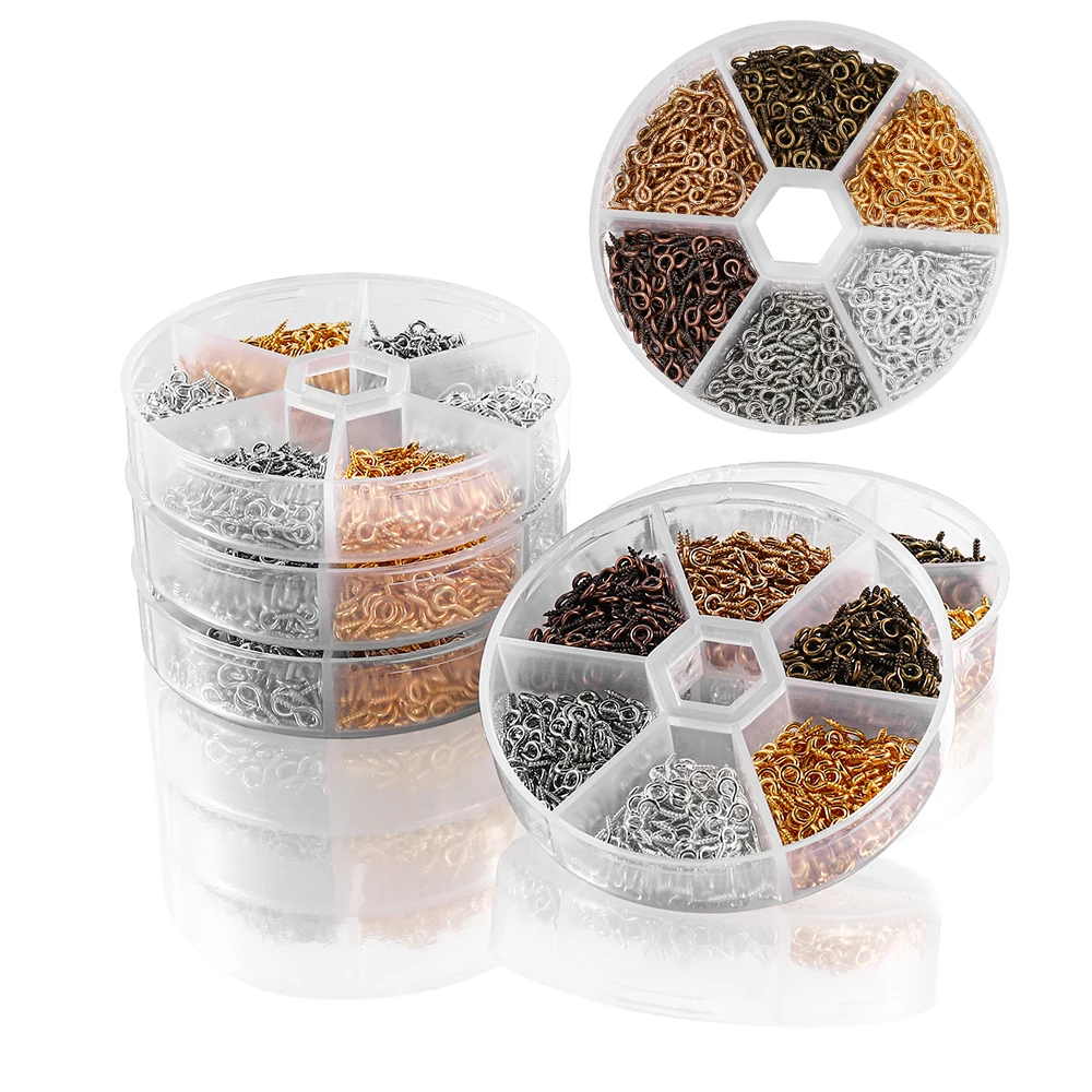 

900 шт. Золотые Старинные Бронзовые штифты для глаз, винтовые наконечники, набор застежек, крючки для рукоделия, изготовление ювелирных издел...