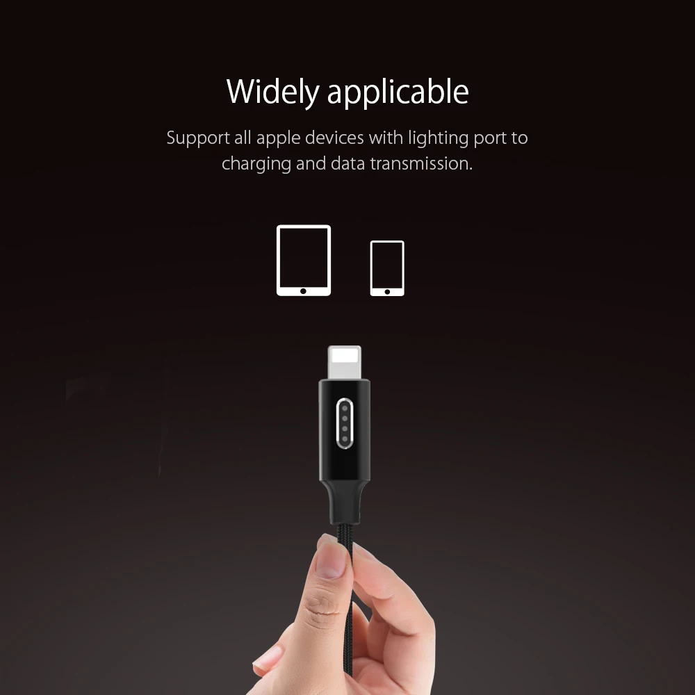 ORICO USB кабель для usb-кабель для iPhone iOS 10 USB TYPE-A освещение 8-контактный синхронизации данных Зарядное устройство кабель с светодиодный шатер