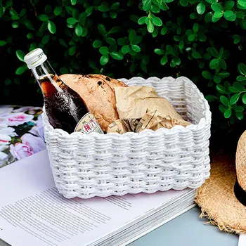 

Storage Baskets for Shelves, Woven Recycle Paper Rope Bin Set 3, Storage Box for Makeup, Toys, Drawers, Bedroom Office Closet