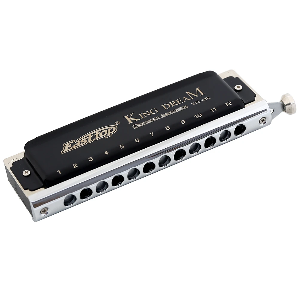 East Top 12 Holes Harmonica Chromatic 48 Tone Harp Instrumentos Mouth Organs Harmonica Blues