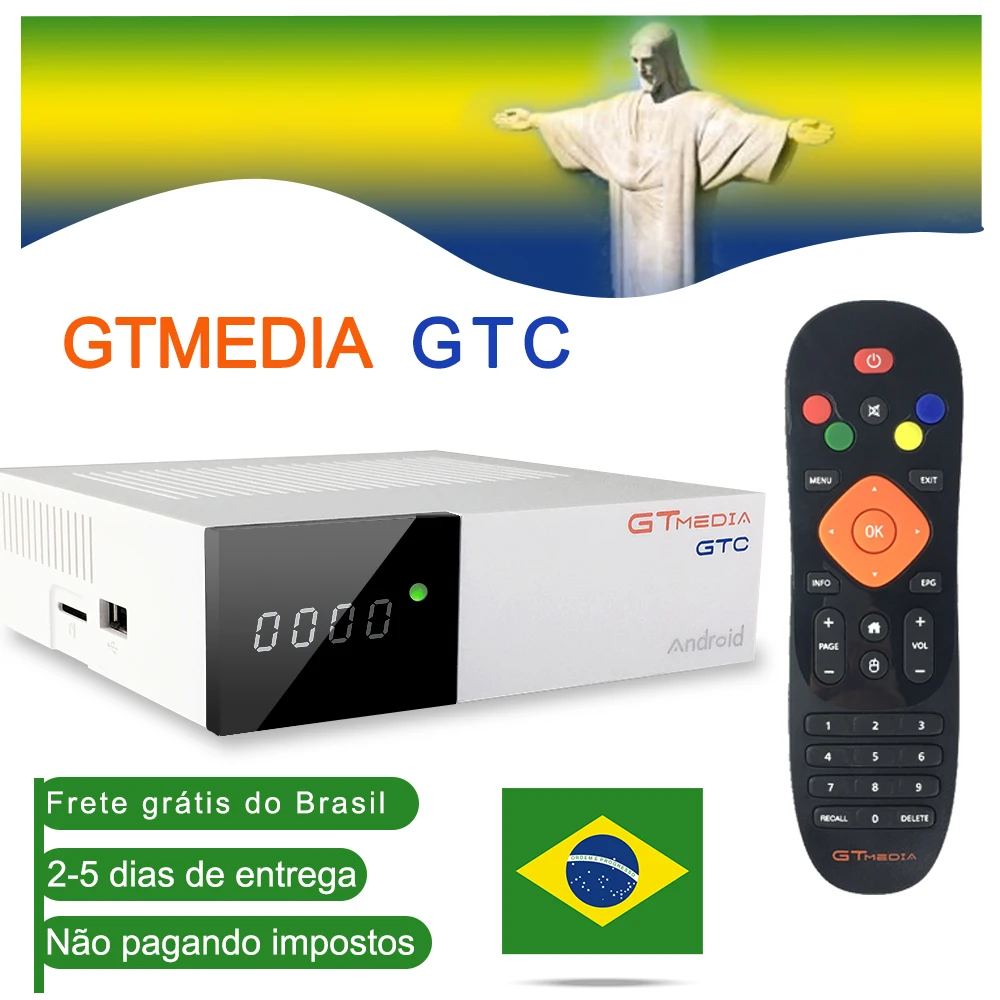 GTMedia GTC Smart tv Box Android 6,0 DVB-S2/C/T2/isdb-tamlogic S905D 2 ГБ+ 16 Гб BT4.0 H.265 GTC декодер бразильский спутниковый приемник