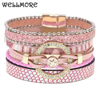 Charm Leather Bracelets For Women Trendy Boho bracelet Multilayer Wrap Bracelet women Female Jewelry