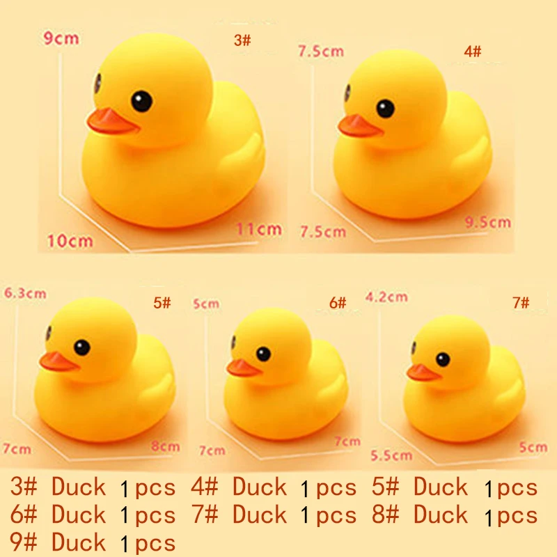 Small Animal Baby Bath Toy Water Squeeze Sounding Dabbling Soft Rubber Duck Kids Duckling Toys for Toddler 3 Years Shower Games