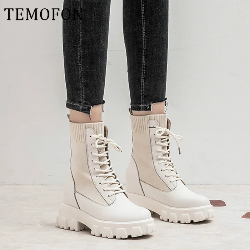 high heel martin boots