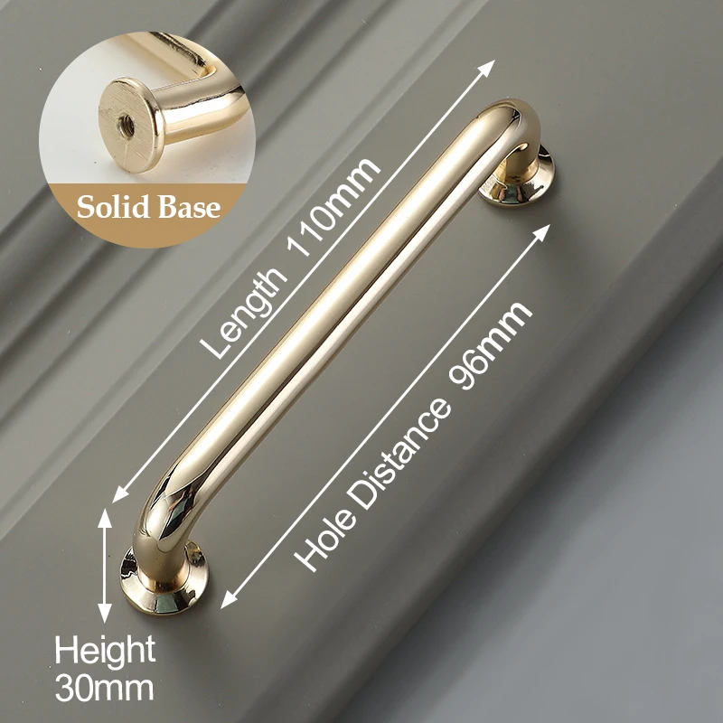 KAK Zinc Alloy Bright Gold Cabinet Pulls Light Luxury Stylish Kitchen Handles for Furniture Drawer Knobs Cabinet Hardware - Цвет: Handle-6055-96BG