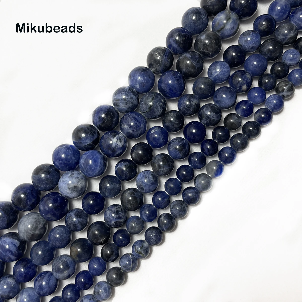 Wholesale Natural Sodalite Stone Smooth Round Loose Bead 15" Strand For Making Jewelry DIY Free shipping 6mm 8mm 10mm 3