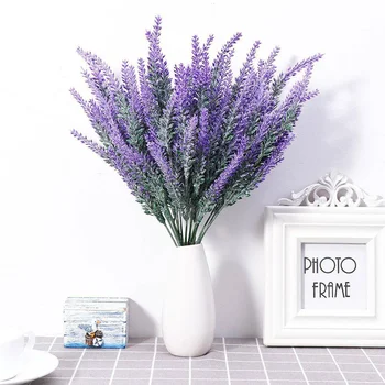 

6pcs Romantic Lavender Silk Artificial Flowers Plants Fake Festival Wedding Accessories Home Garden Decoration