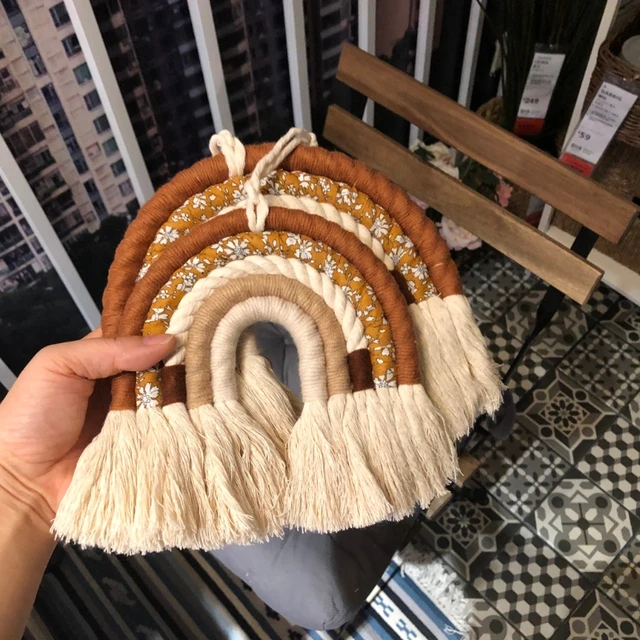 DIY Rope Rainbow Wall Hanging Decoration Handmade Woven Rainbow Decoration Nordic Ornament Baby Room Accessories Living Room 4