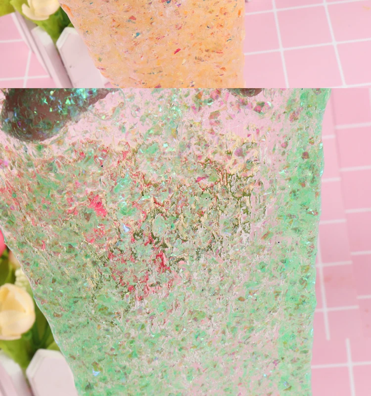Do Slime разбитая конфетная бумага хрустальные грязевые украшения наполнения Dreamy Xian Qi Girls's Heart Shell стеклянная бумага