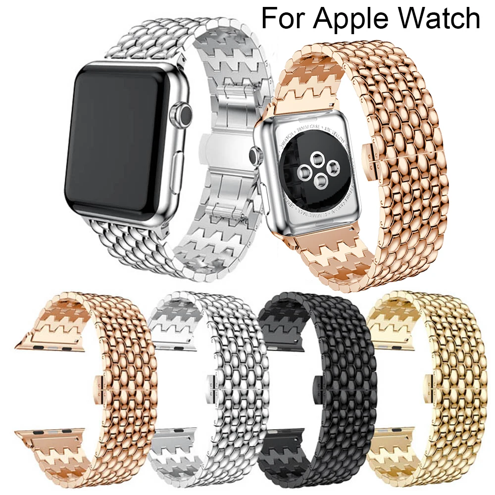 Модные Ремешки для часов Apple Watch 40 мм 44 38 42 ремешок series 4 3 2 1 браслет из нержавеющей